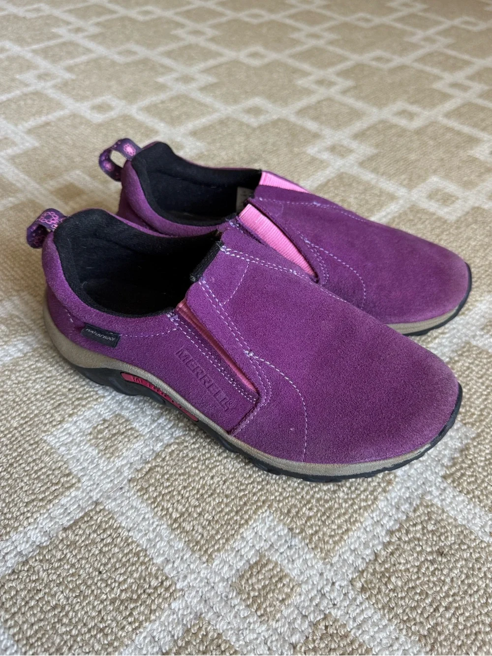 Merrell Kids Jungle Moc Frosty Waterproof Slip On Shoes Wineberry Girls 3.5